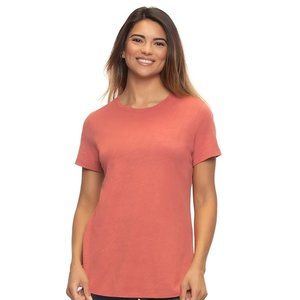 NWT Felina Women Everyday Short Sleeve Crew Neck T Shirt Coral Sz 2XL $35 9HL223